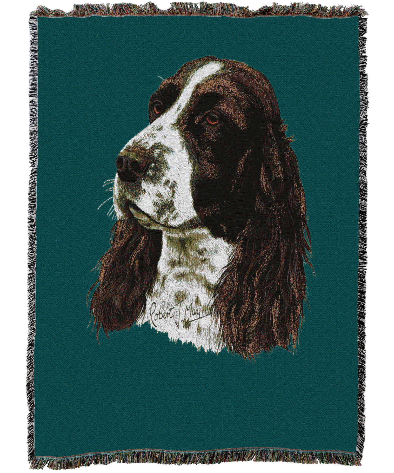 English Springer Spaniel Blanket Teal