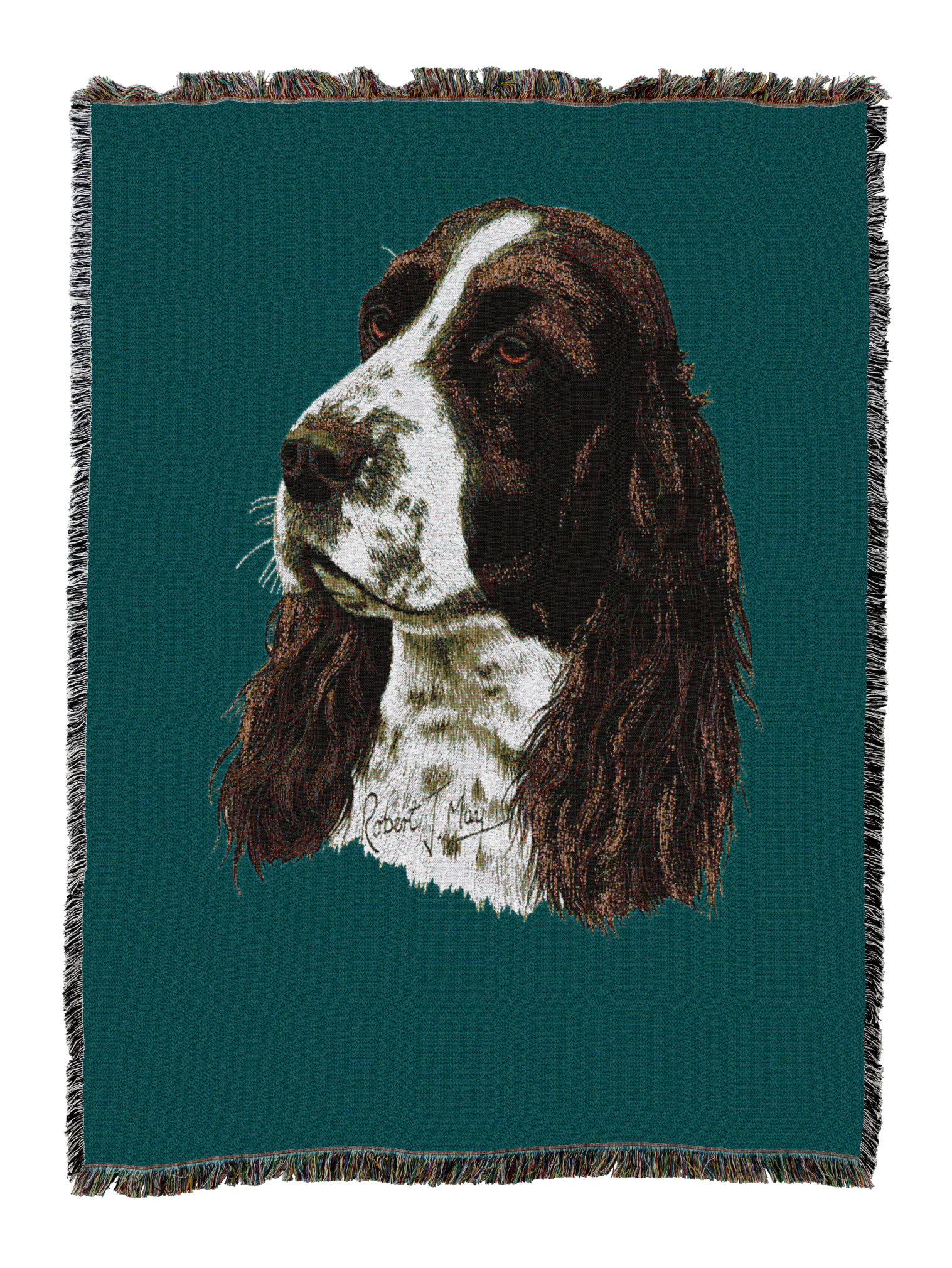 English Springer Spaniel Blanket Teal