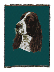 English Springer Spaniel Blanket Teal