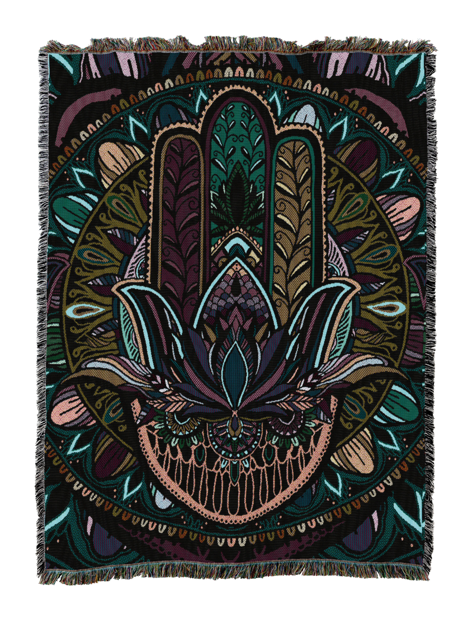 Flowering Hamsa Blanket