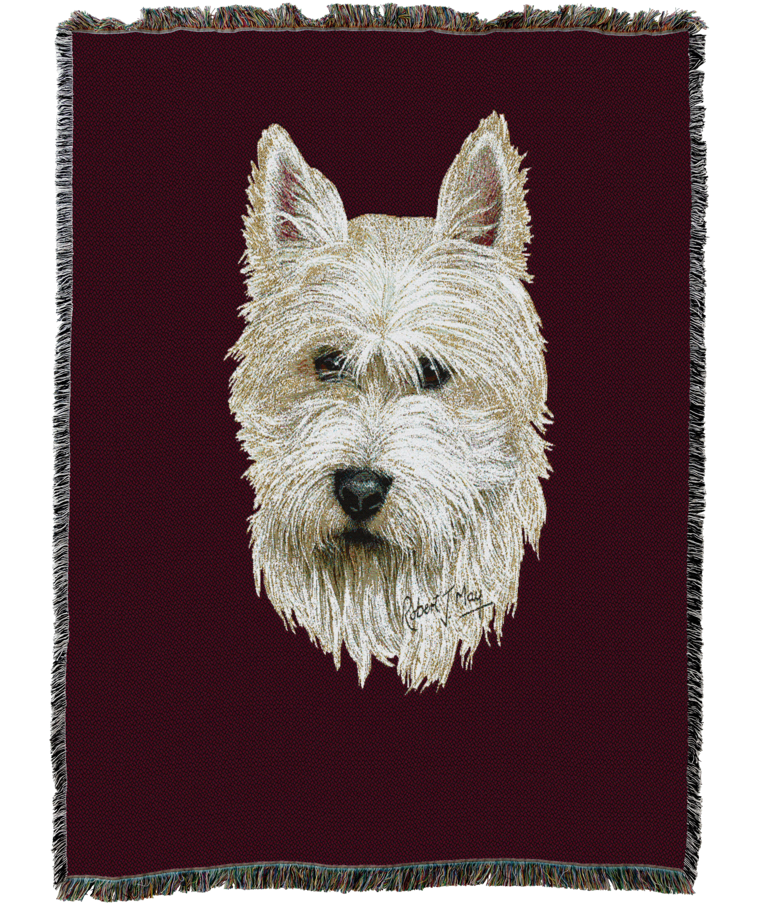 West Highland White Terrier Blanket Red