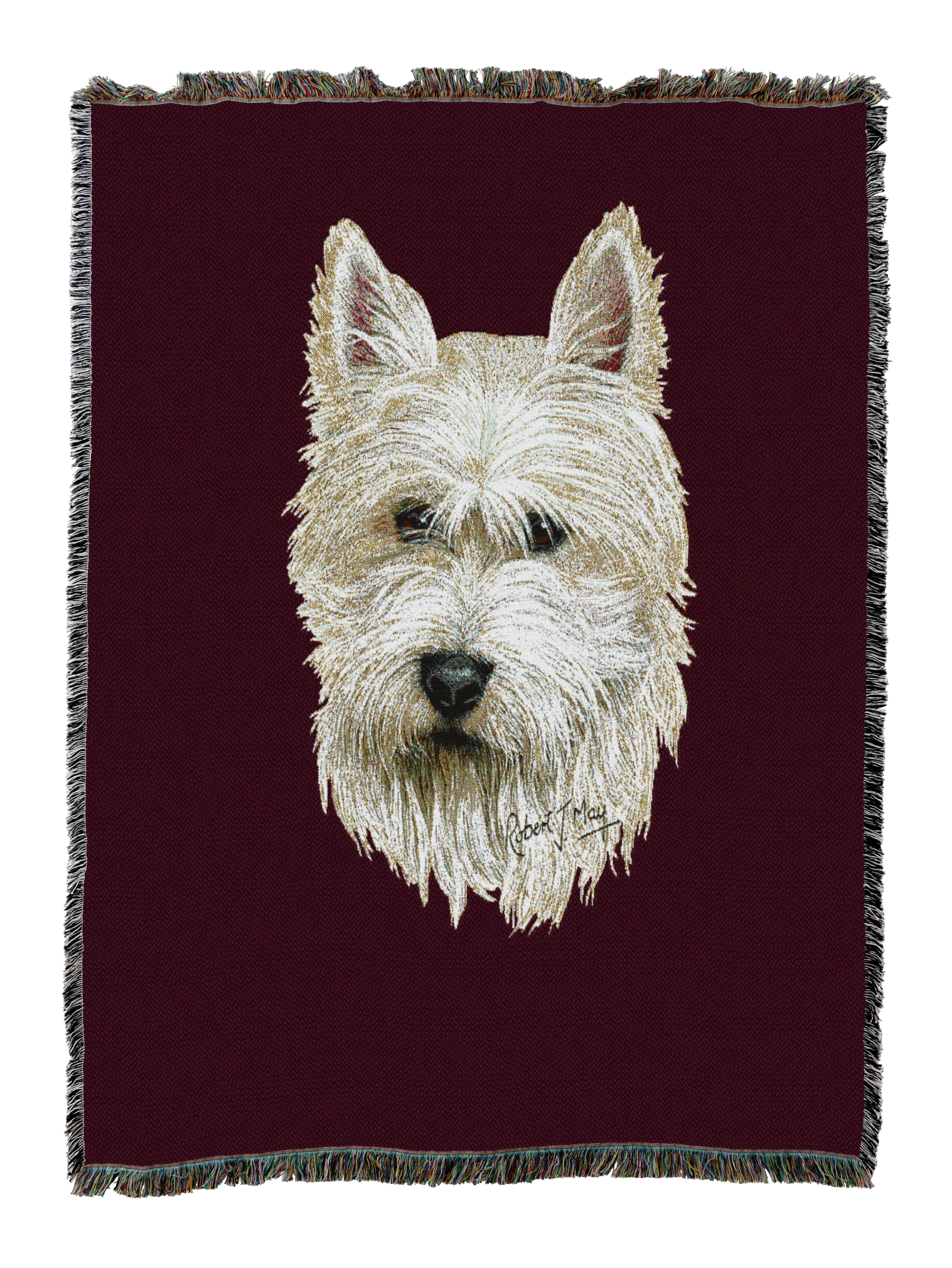 West Highland White Terrier Blanket Red