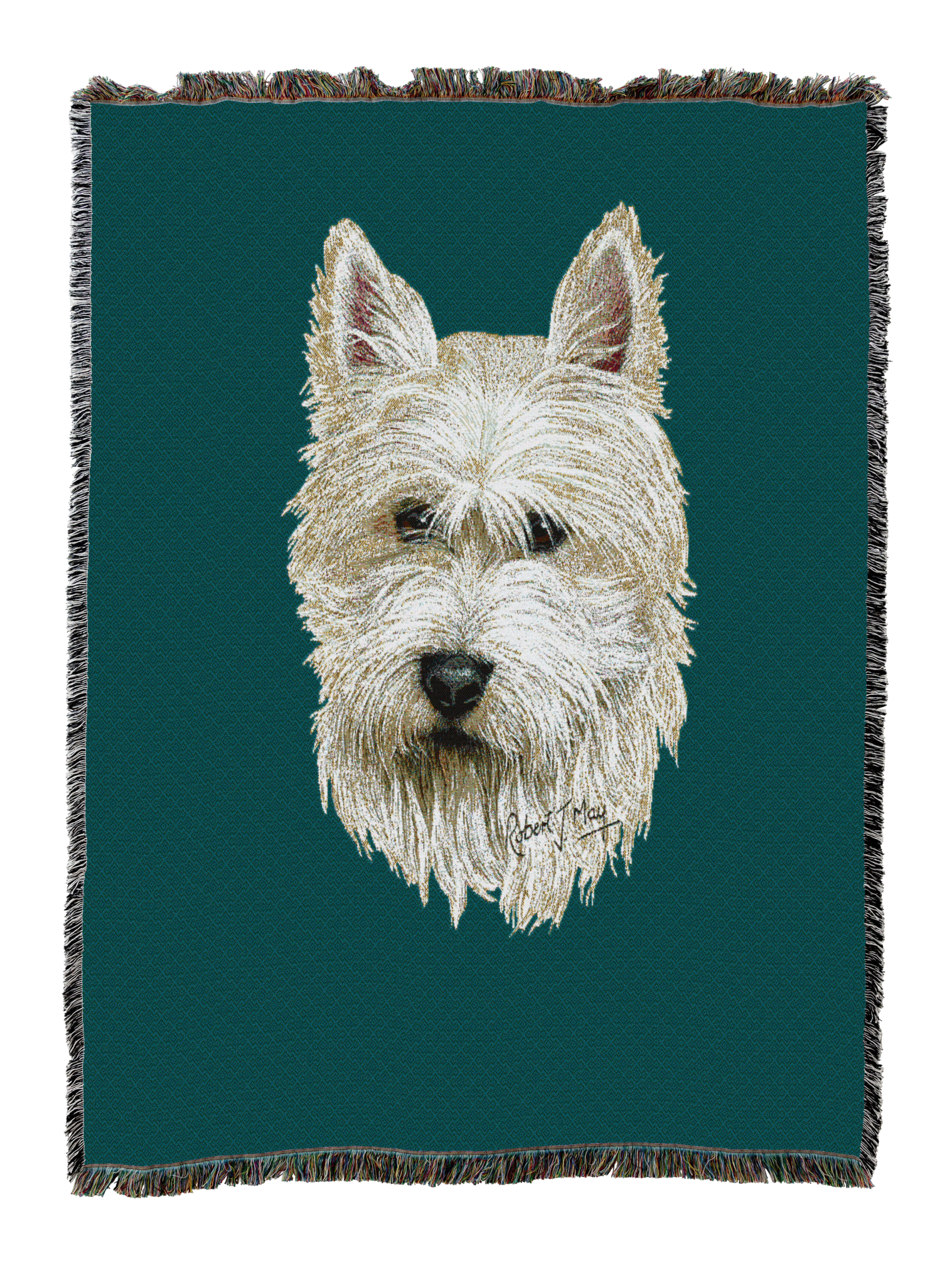West Highland White Terrier Blanket Teal