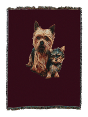 Yorkshire Terrier with Puppy Blanket Red