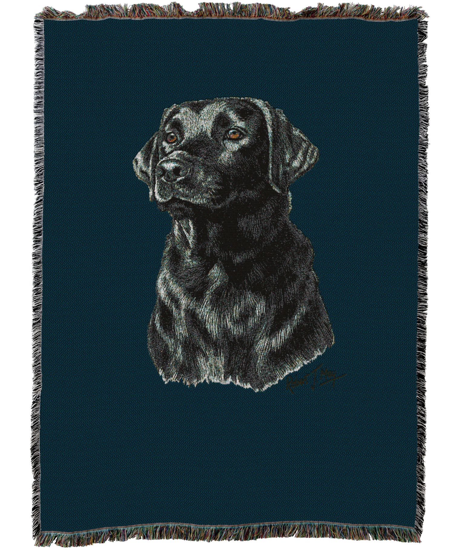 Labrador Retriever Black Blanket Blue