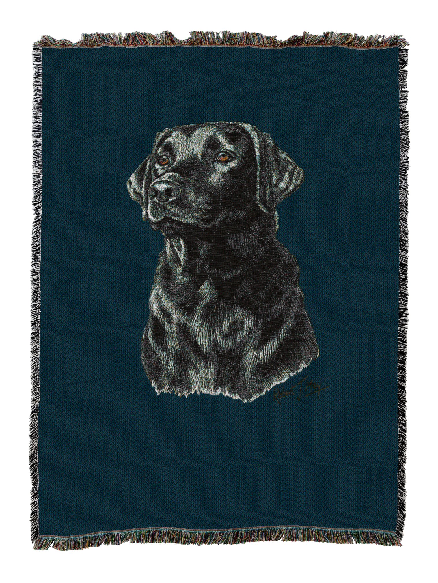 Labrador Retriever Black Blanket Blue