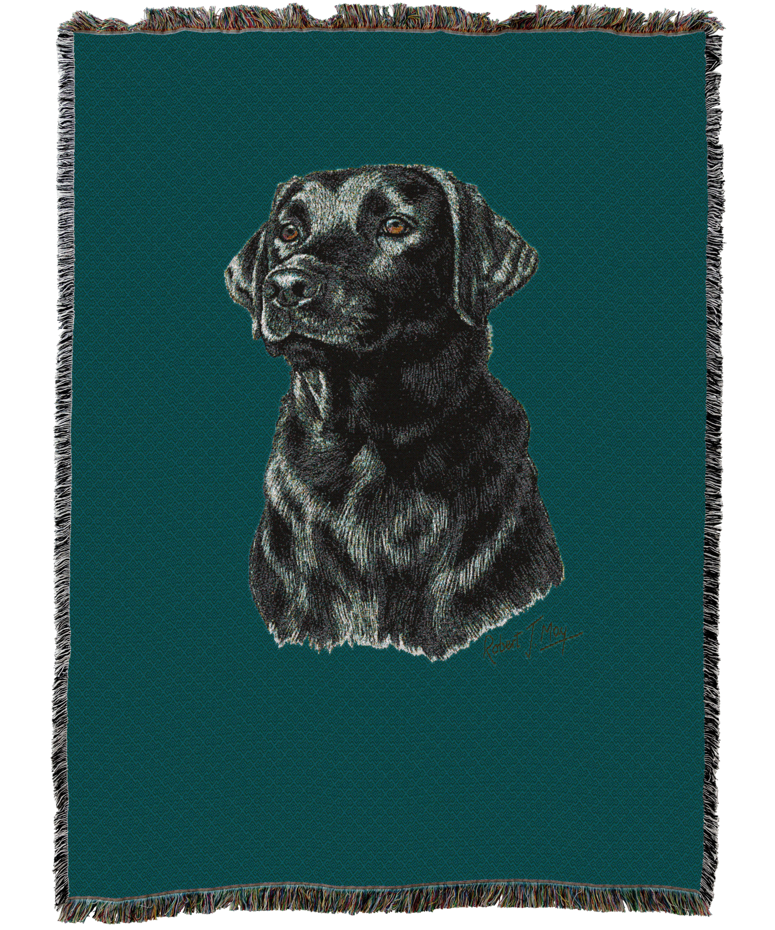 Labrador Retriever Black Blanket Teal