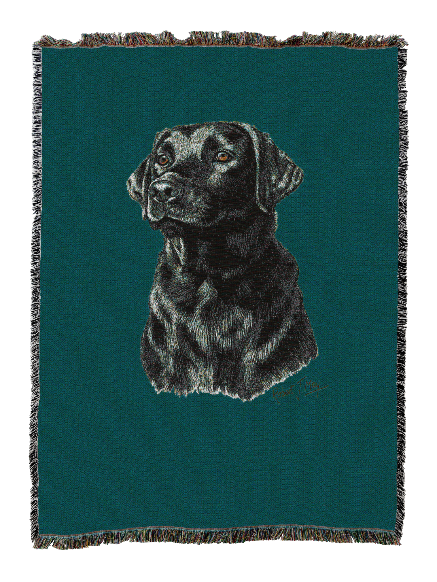 Labrador Retriever Black Blanket Teal