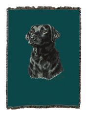Labrador Retriever Black Blanket Teal