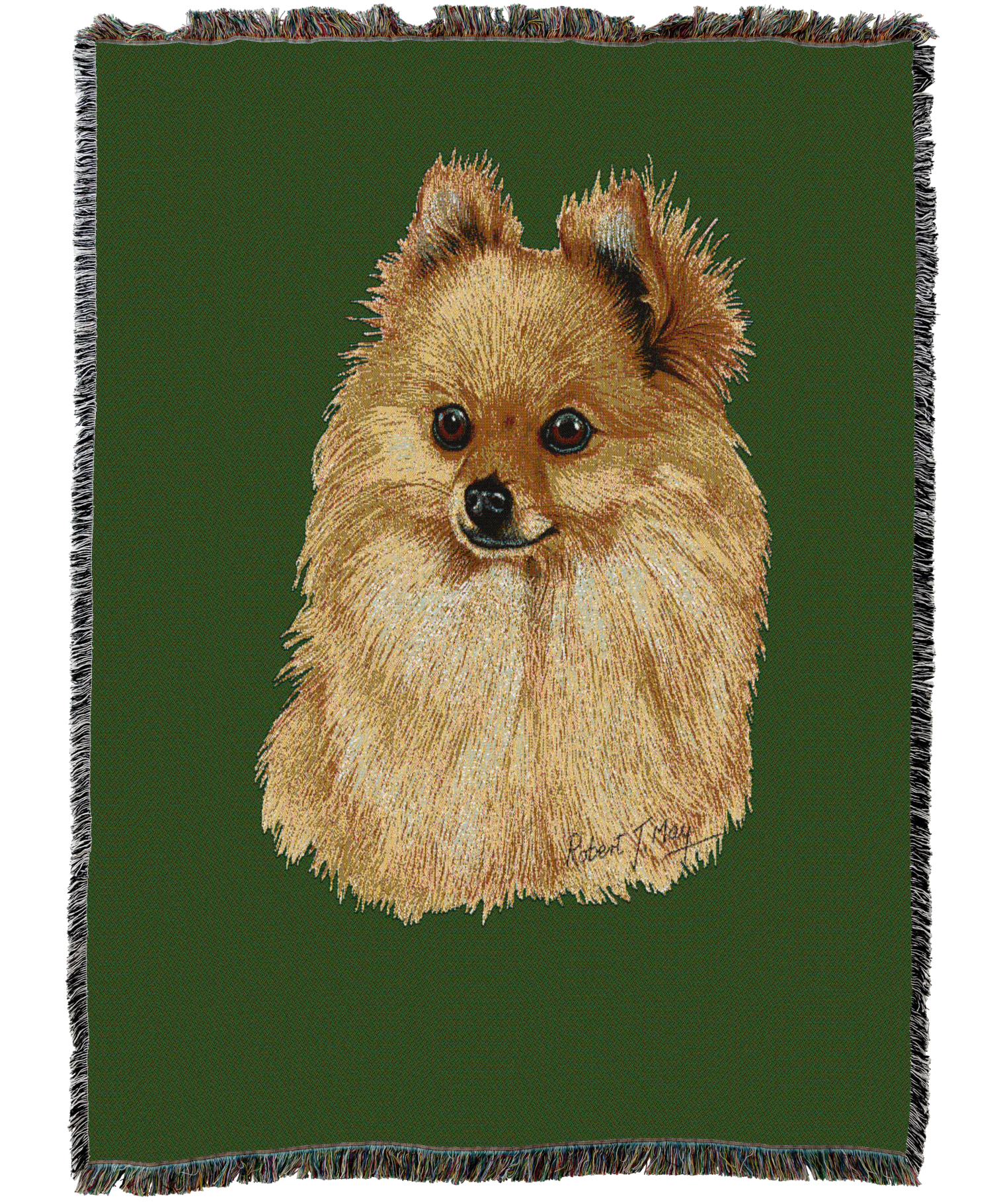 Pomeranian Blanket Green