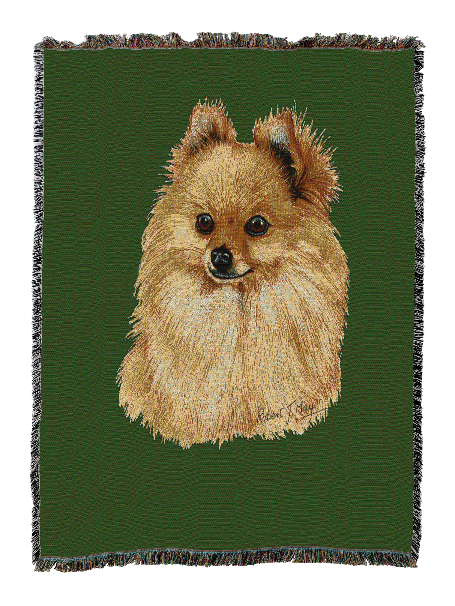 Pomeranian Blanket Green