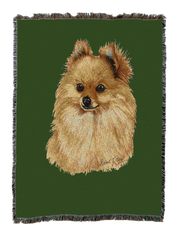 Pomeranian Blanket Green