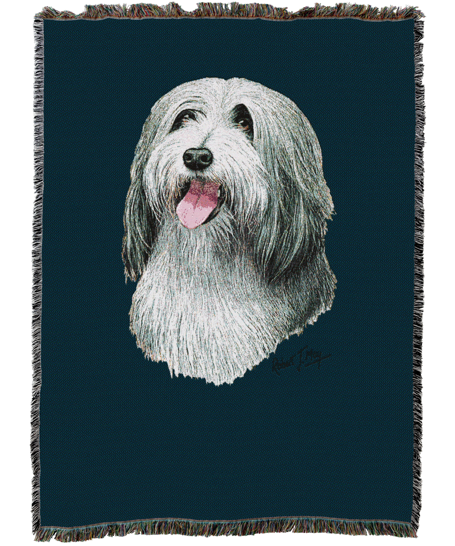 Bearded Collie Blanket Blue