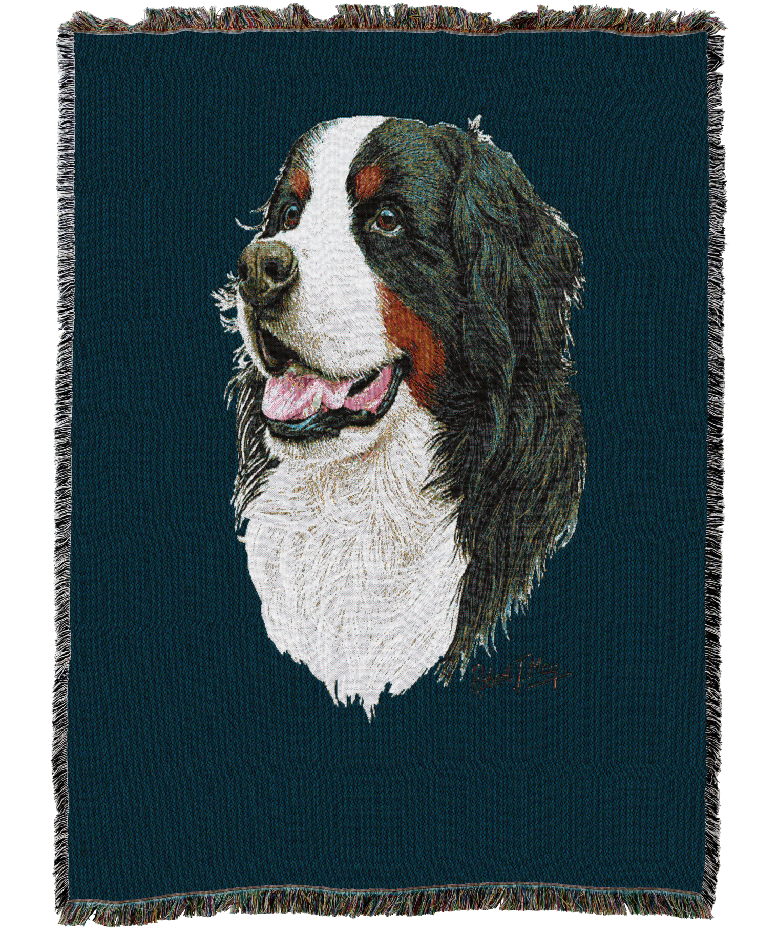 Bernese Mountain Dog Blanket Blue