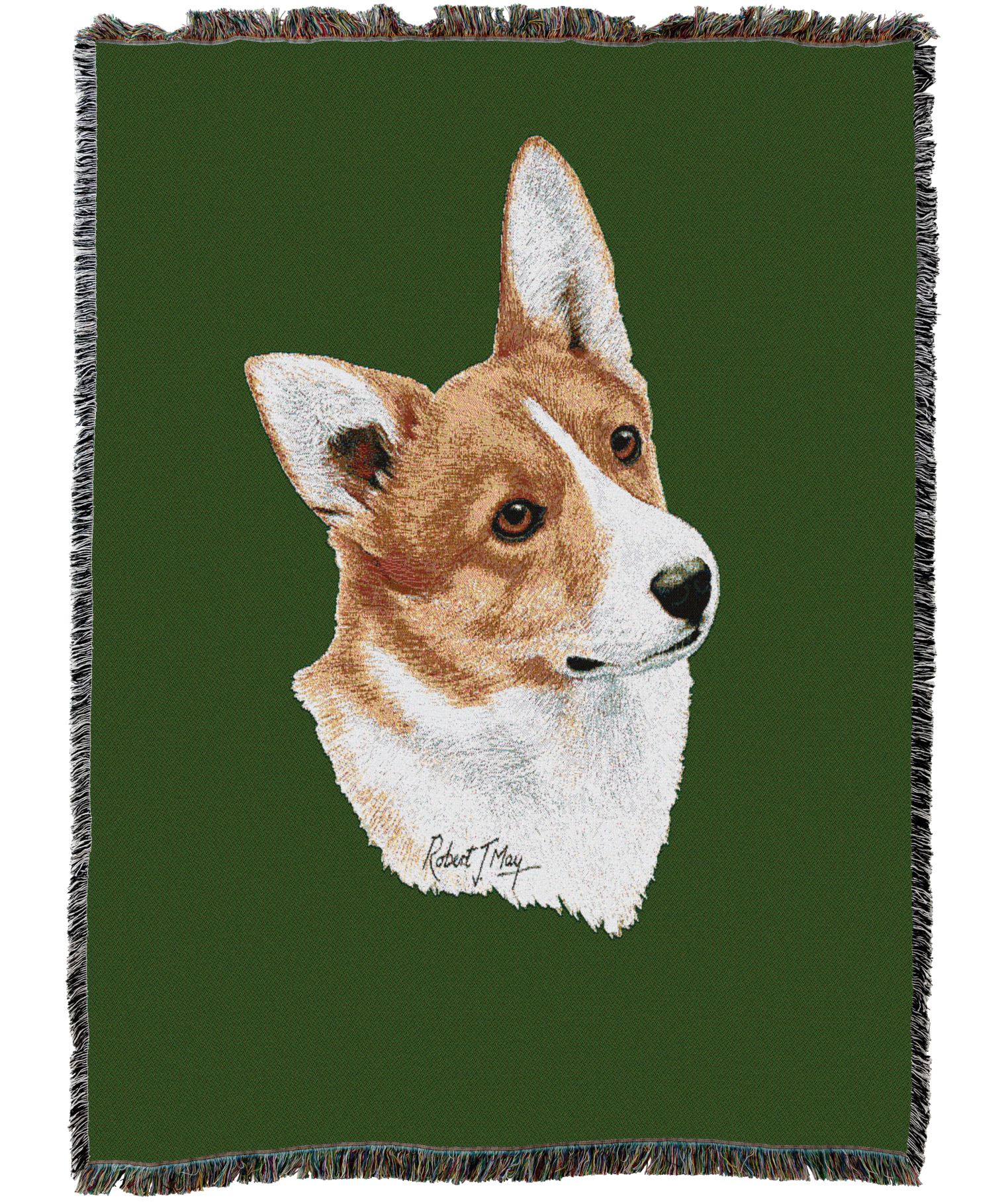 Pembroke Welsh Corgi Blanket Green