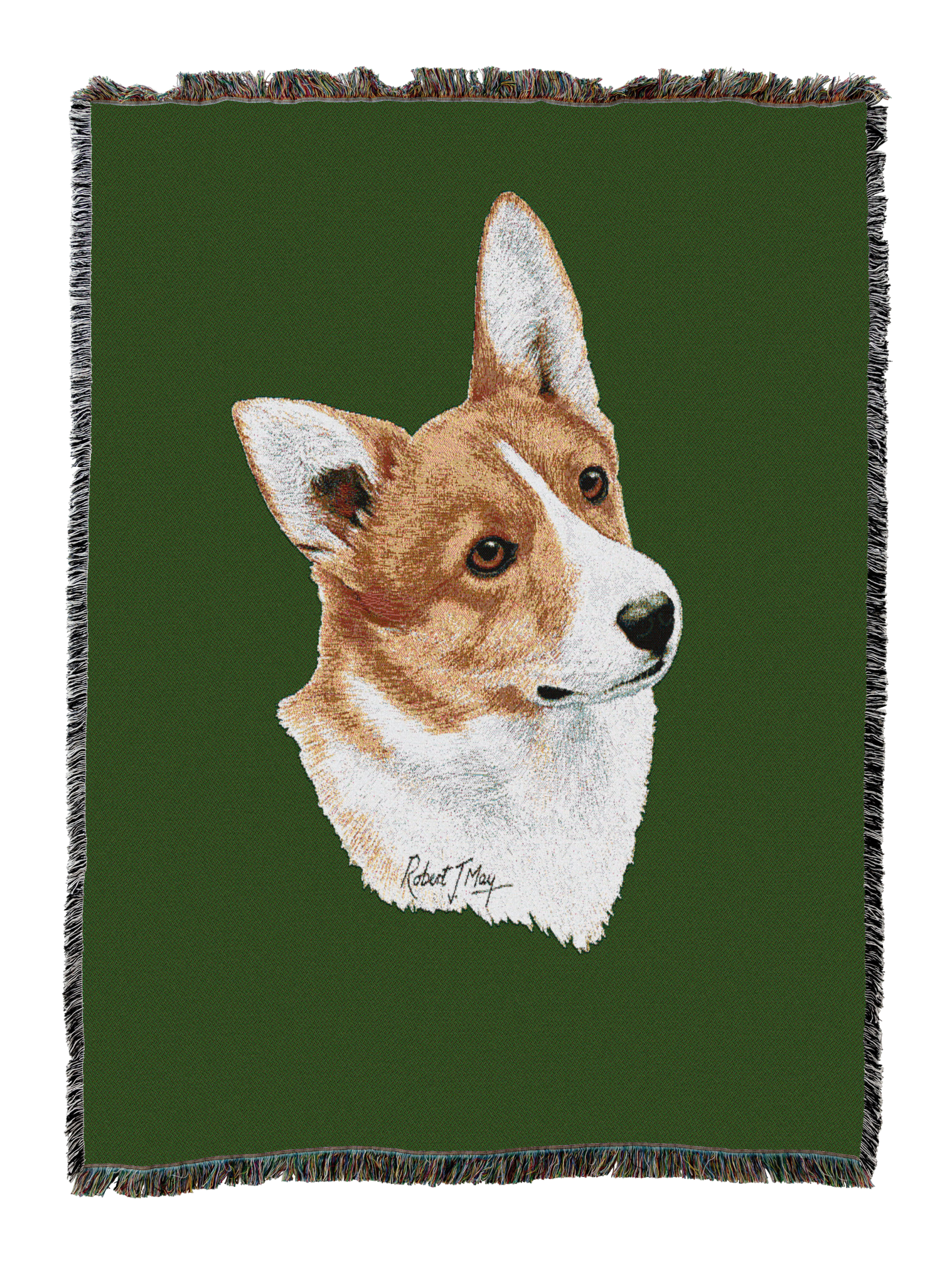 Pembroke Welsh Corgi Blanket Green