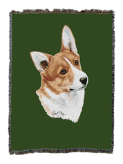 Pembroke Welsh Corgi Blanket Green