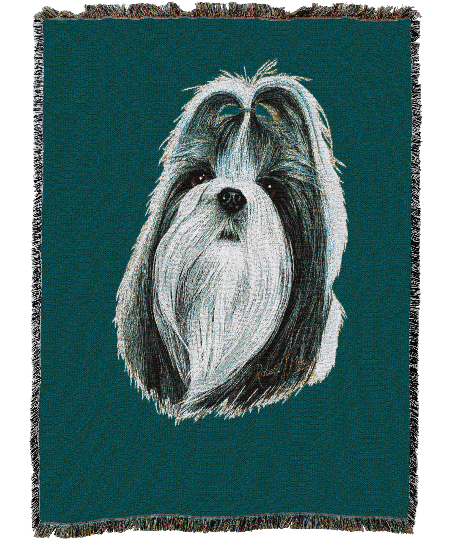 Shih Tzu Blanket Teal
