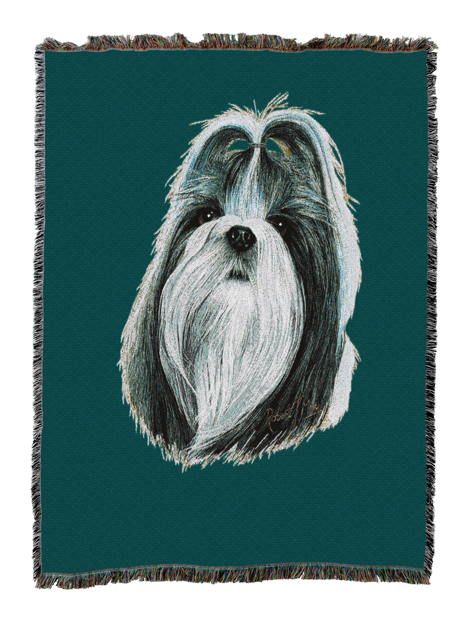 Shih Tzu Blanket Teal
