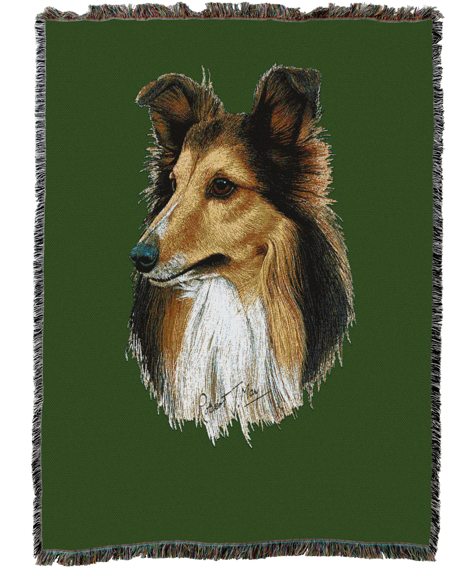 Shetland Sheepdog AKA Sheltie Blanket Green