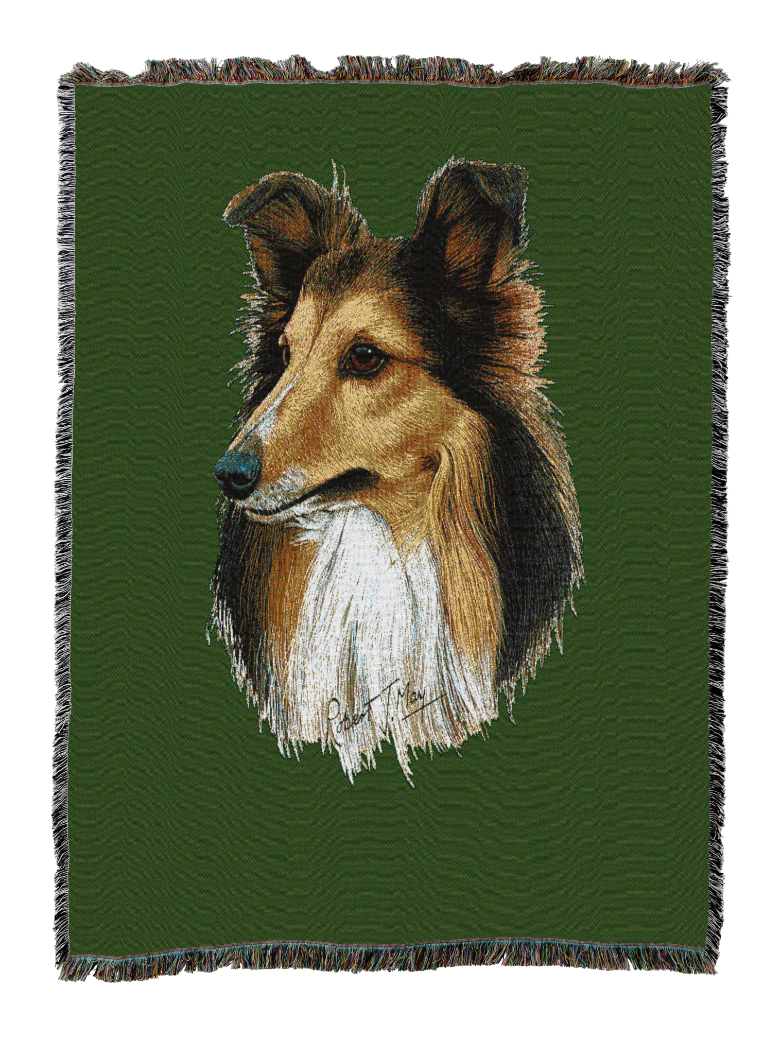 Shetland Sheepdog AKA Sheltie Blanket Green