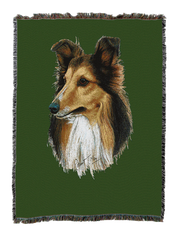 Shetland Sheepdog AKA Sheltie Blanket Green