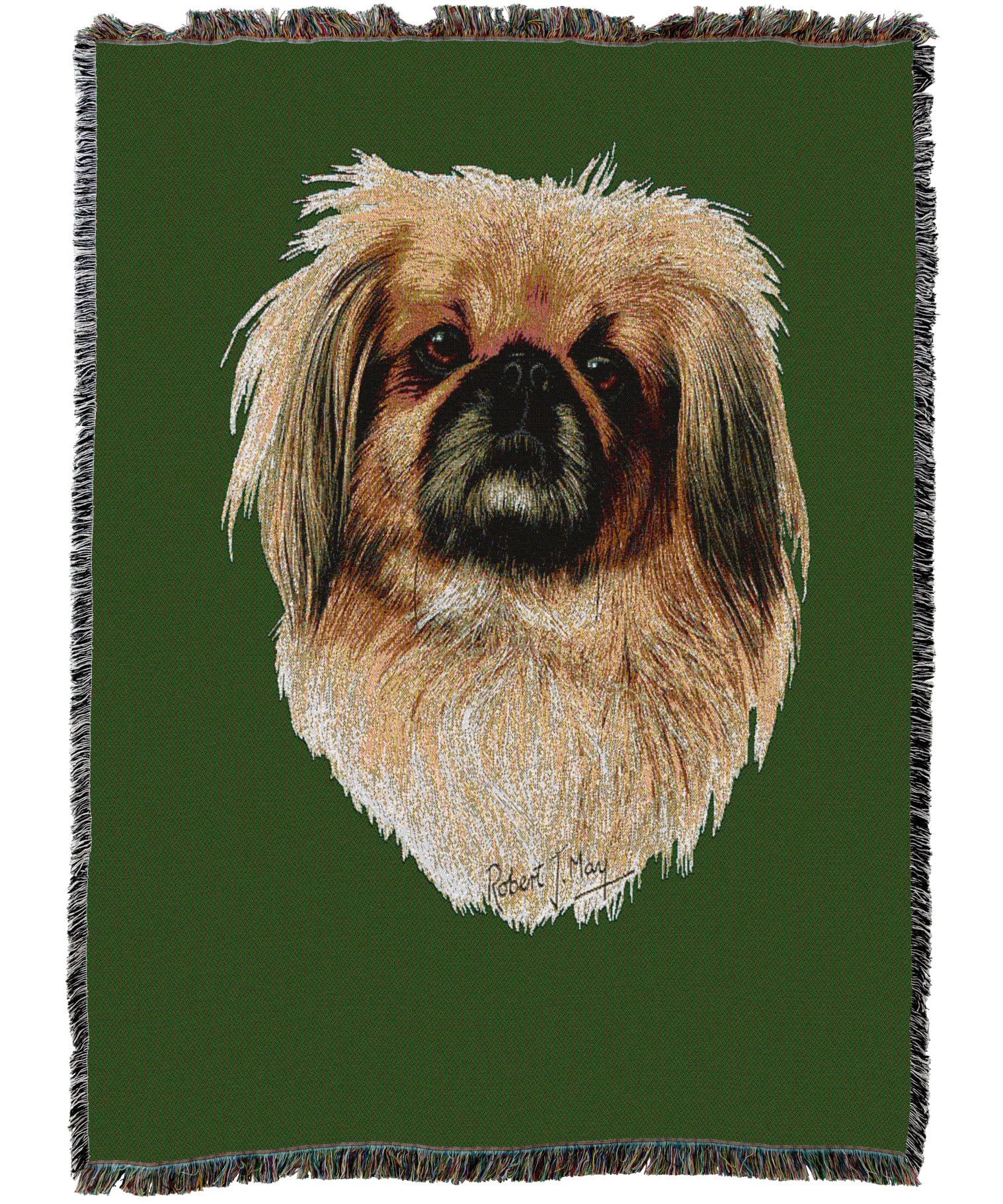 Pekingese Blanket Green