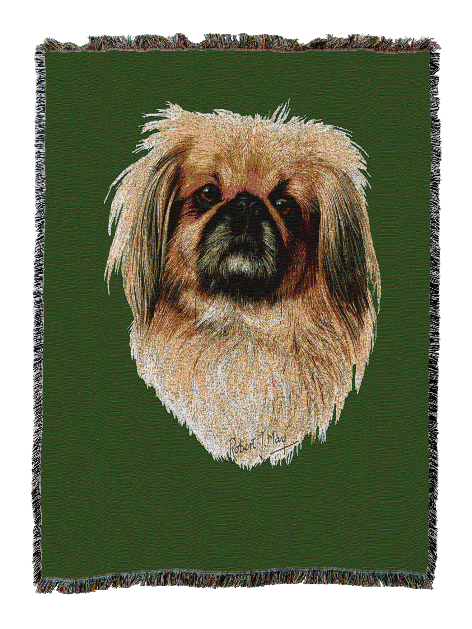 Pekingese Blanket Green