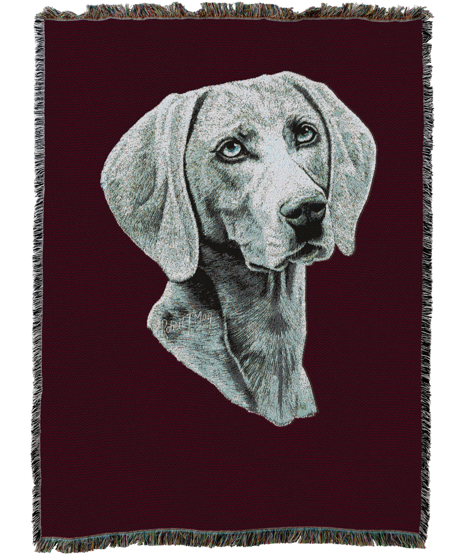 Weimaraner Blanket Red
