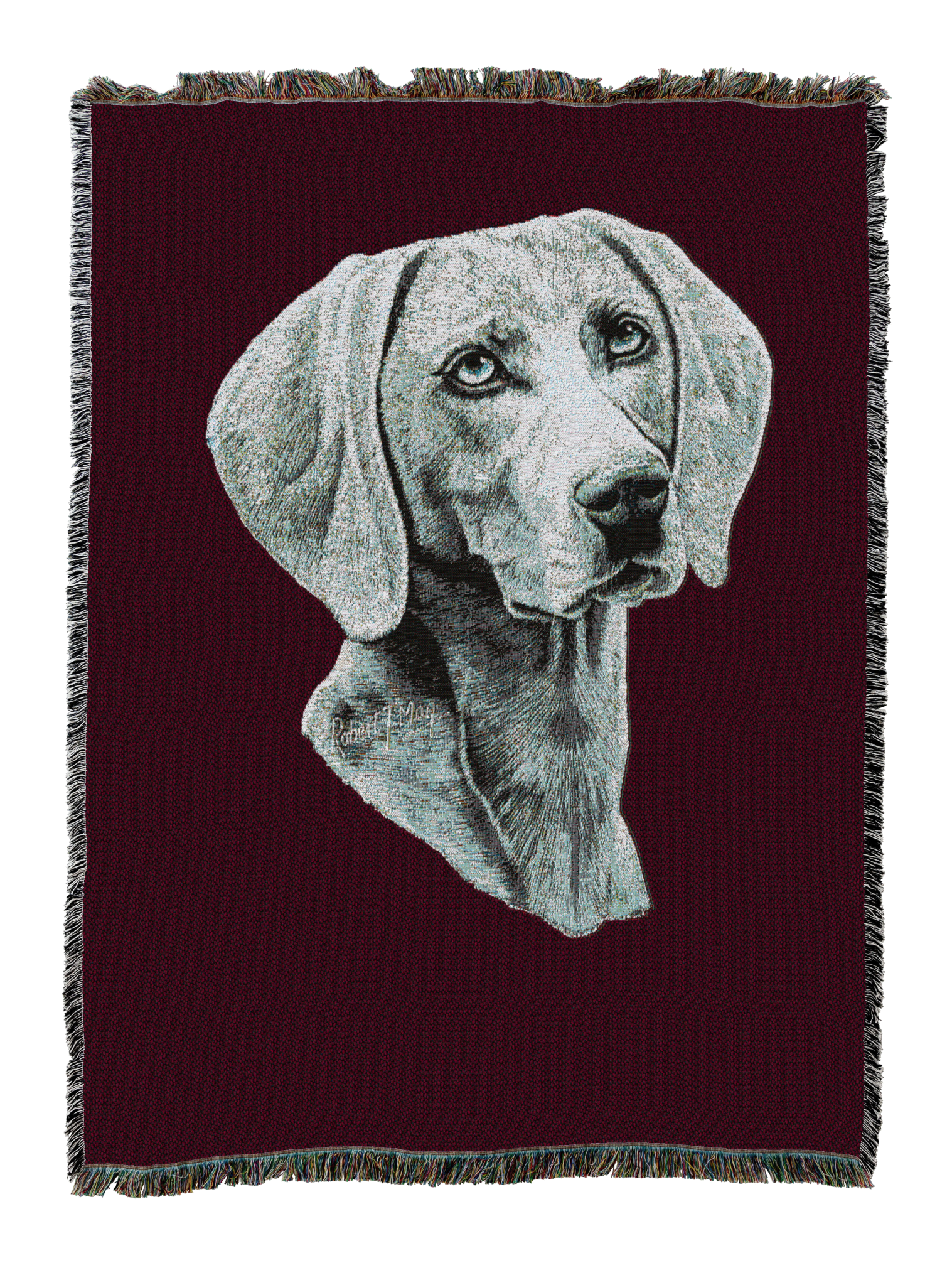 Weimaraner Blanket Red