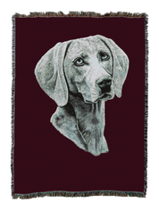 Weimaraner Blanket Red