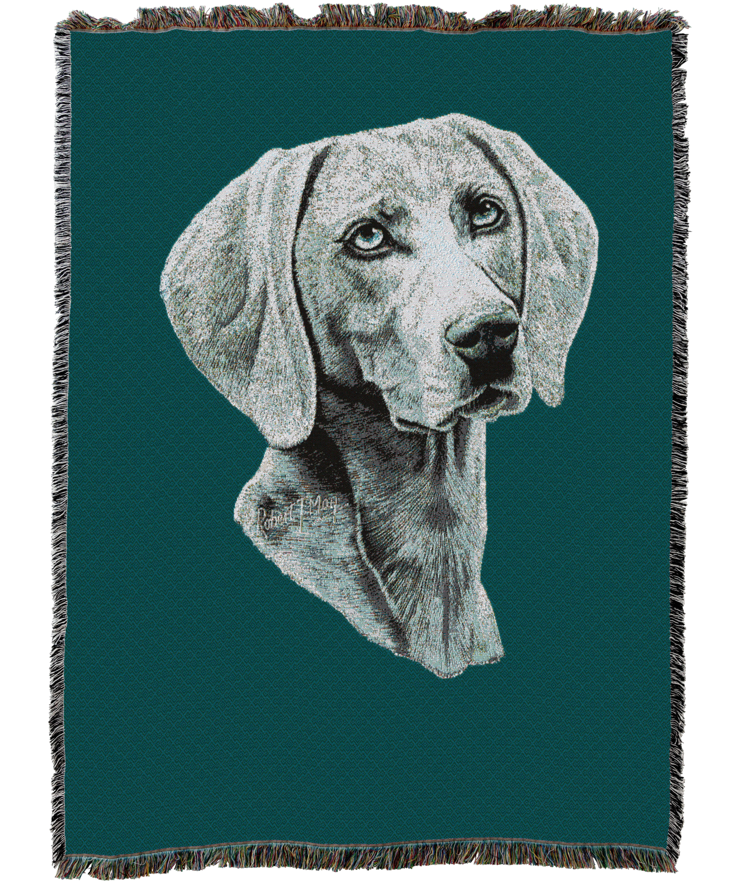 Weimaraner Blanket Teal