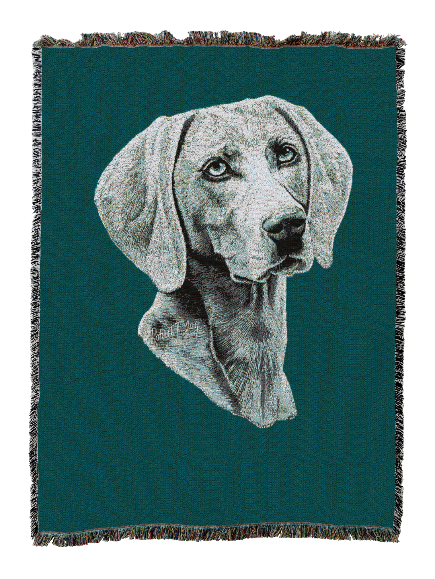 Weimaraner Blanket Teal