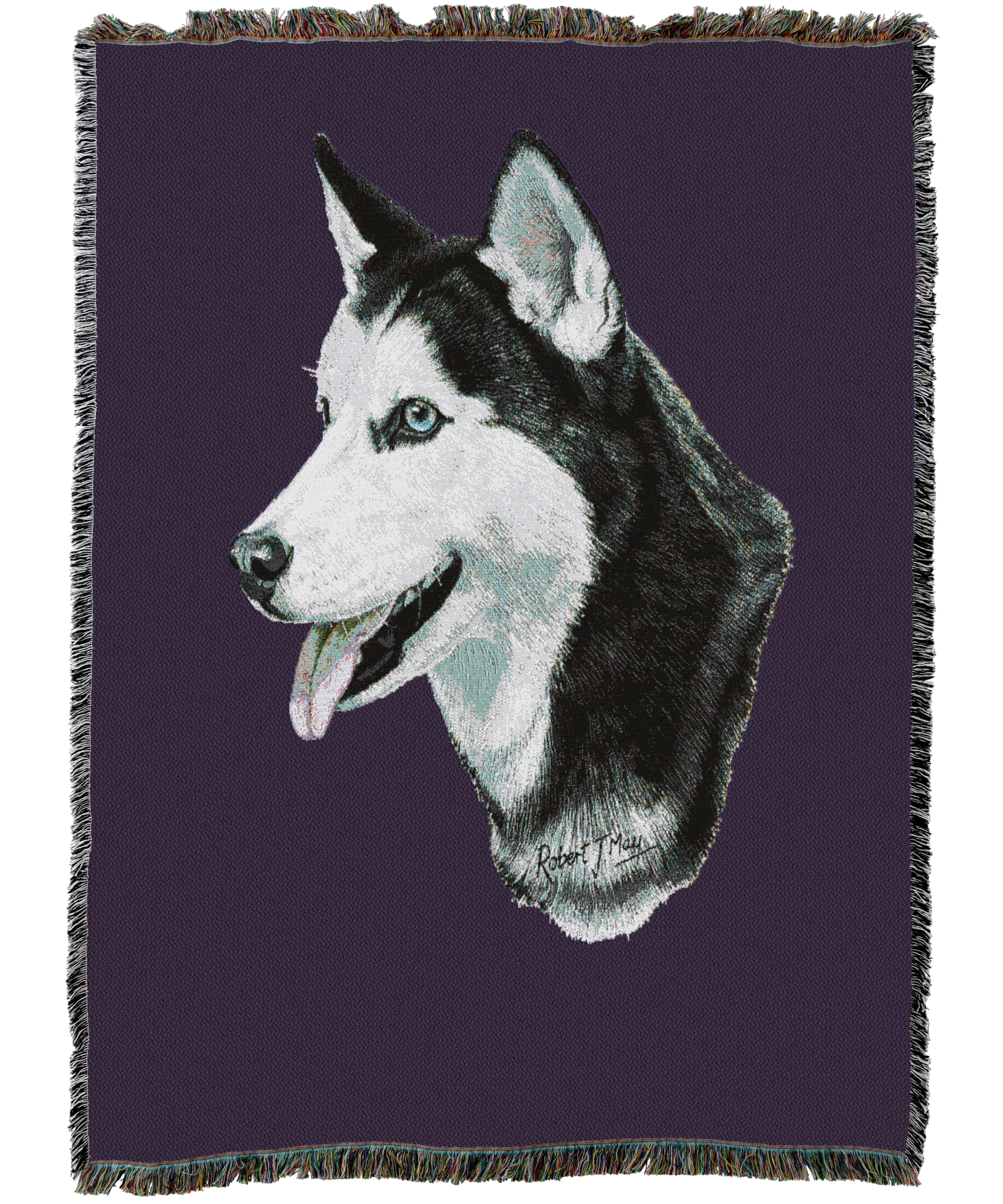 Siberian Husky Blanket Purple