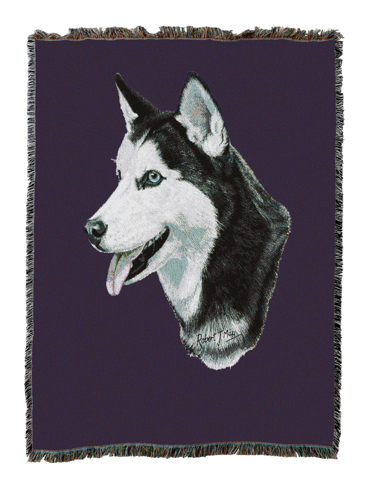Siberian Husky Blanket Purple