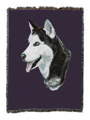 Siberian Husky Blanket Purple
