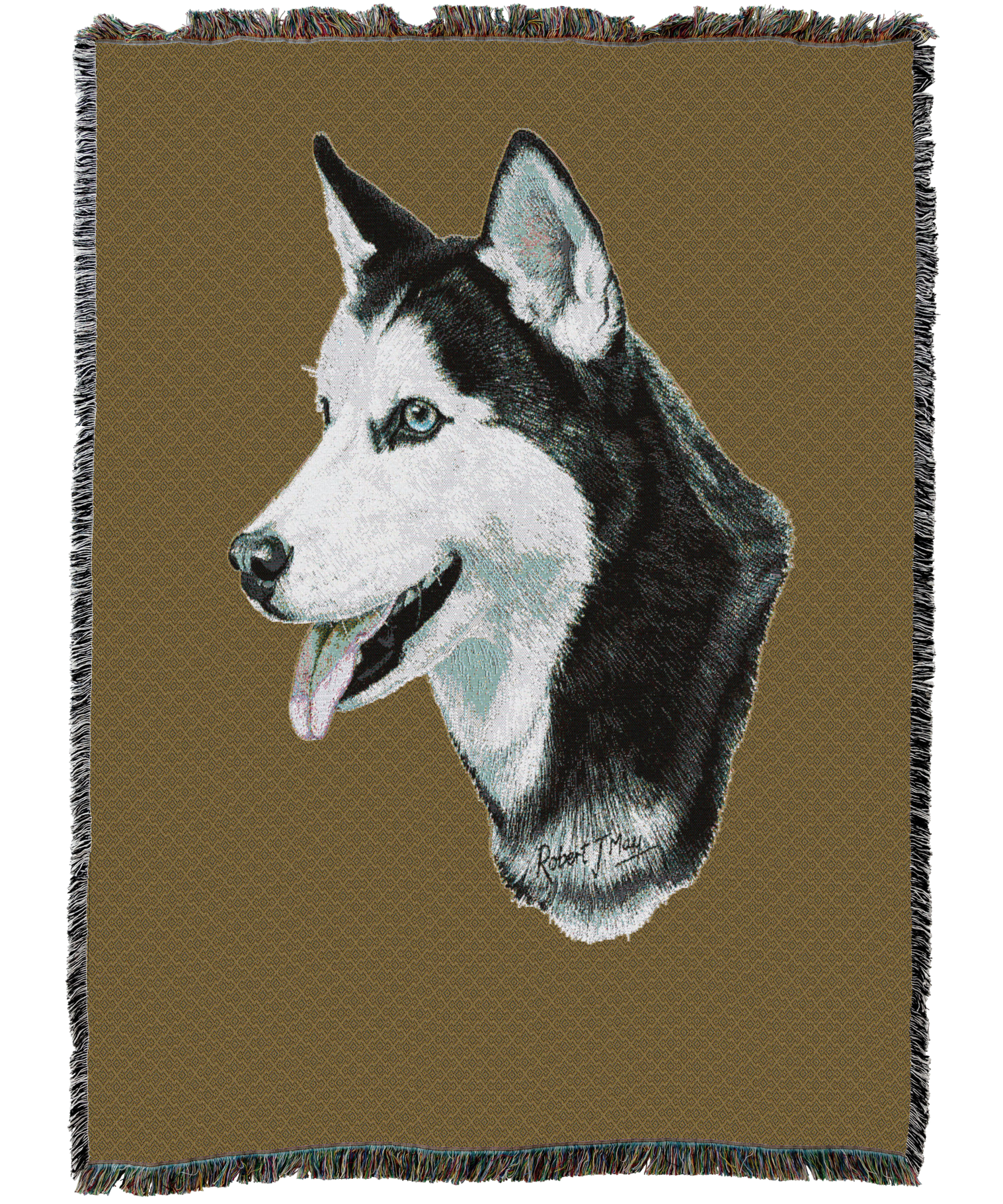 Siberian Husky Blanket Sand