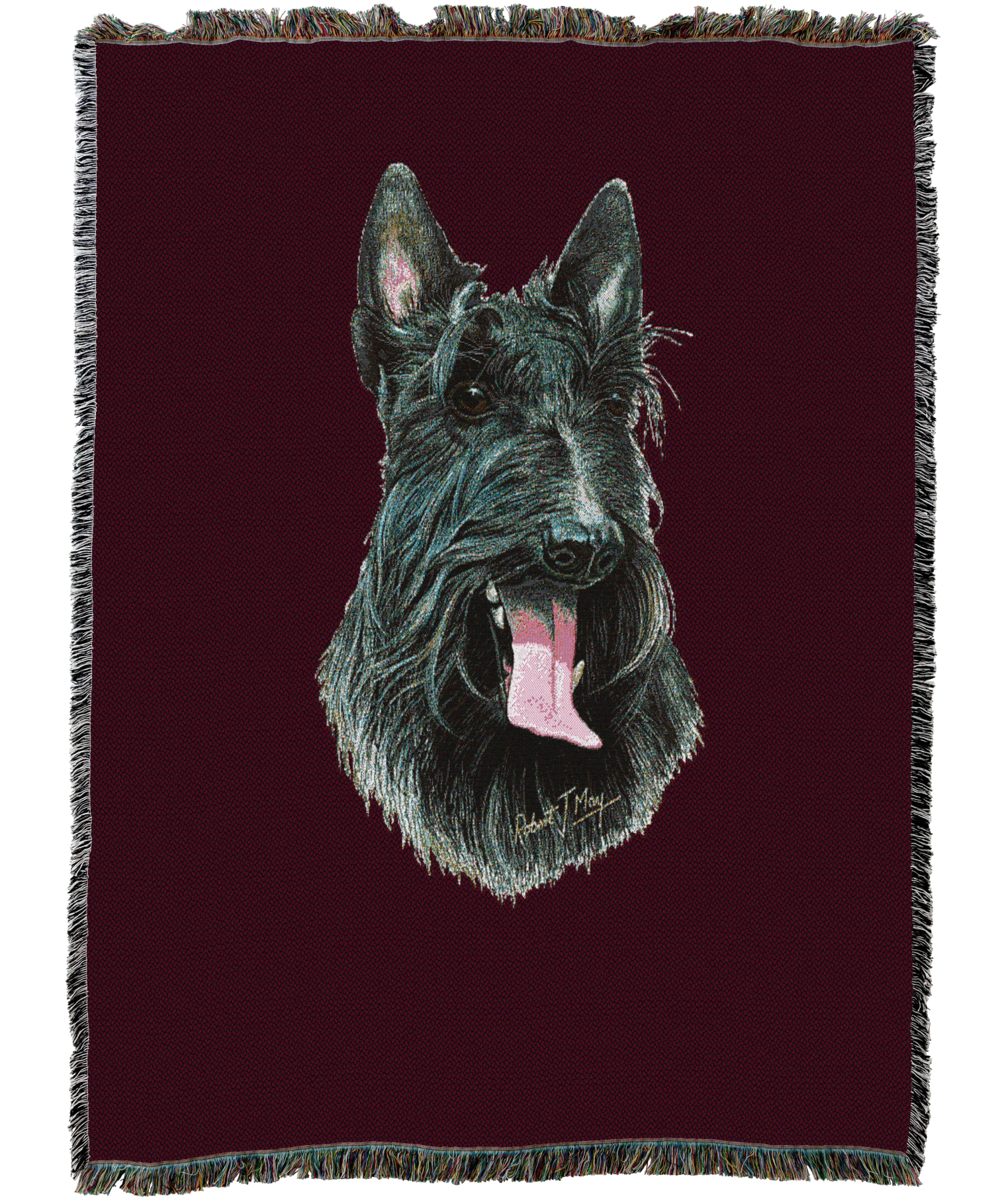 Scottish Terrier Blanket Red