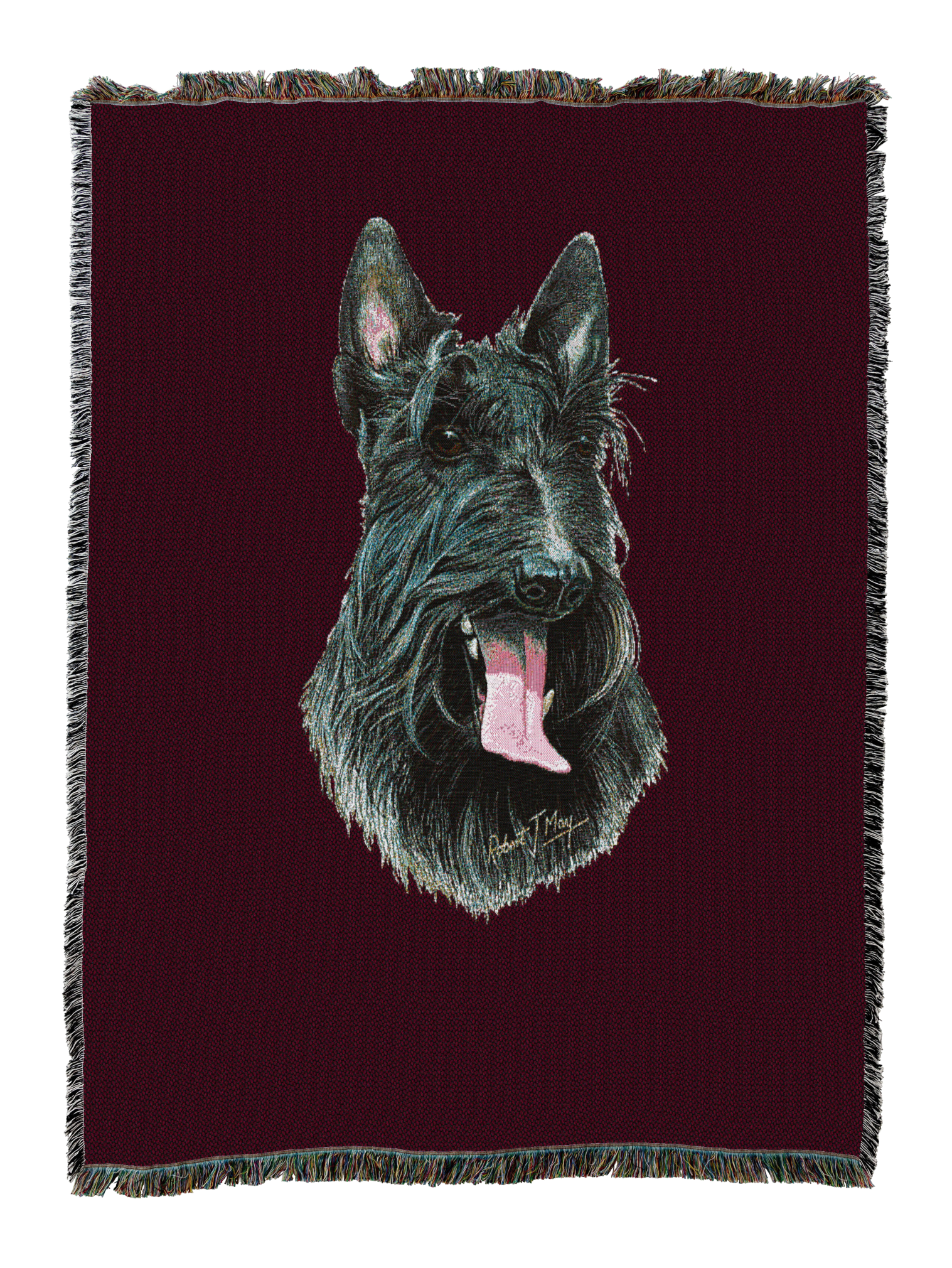 Scottish Terrier Blanket Red