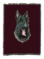 Scottish Terrier Blanket Red
