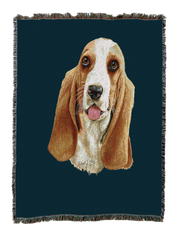 Basset Hound Blanket Blue