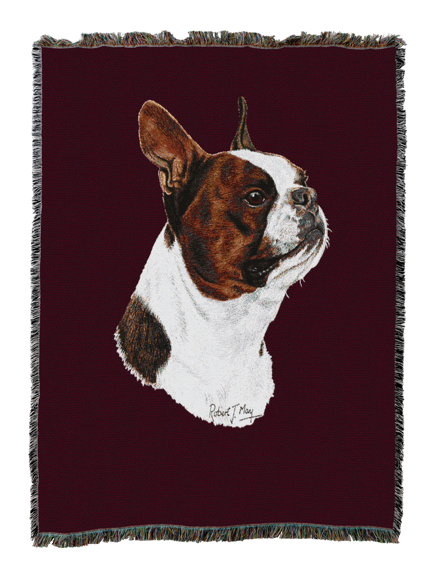 Boston Terrier Brown Blanket