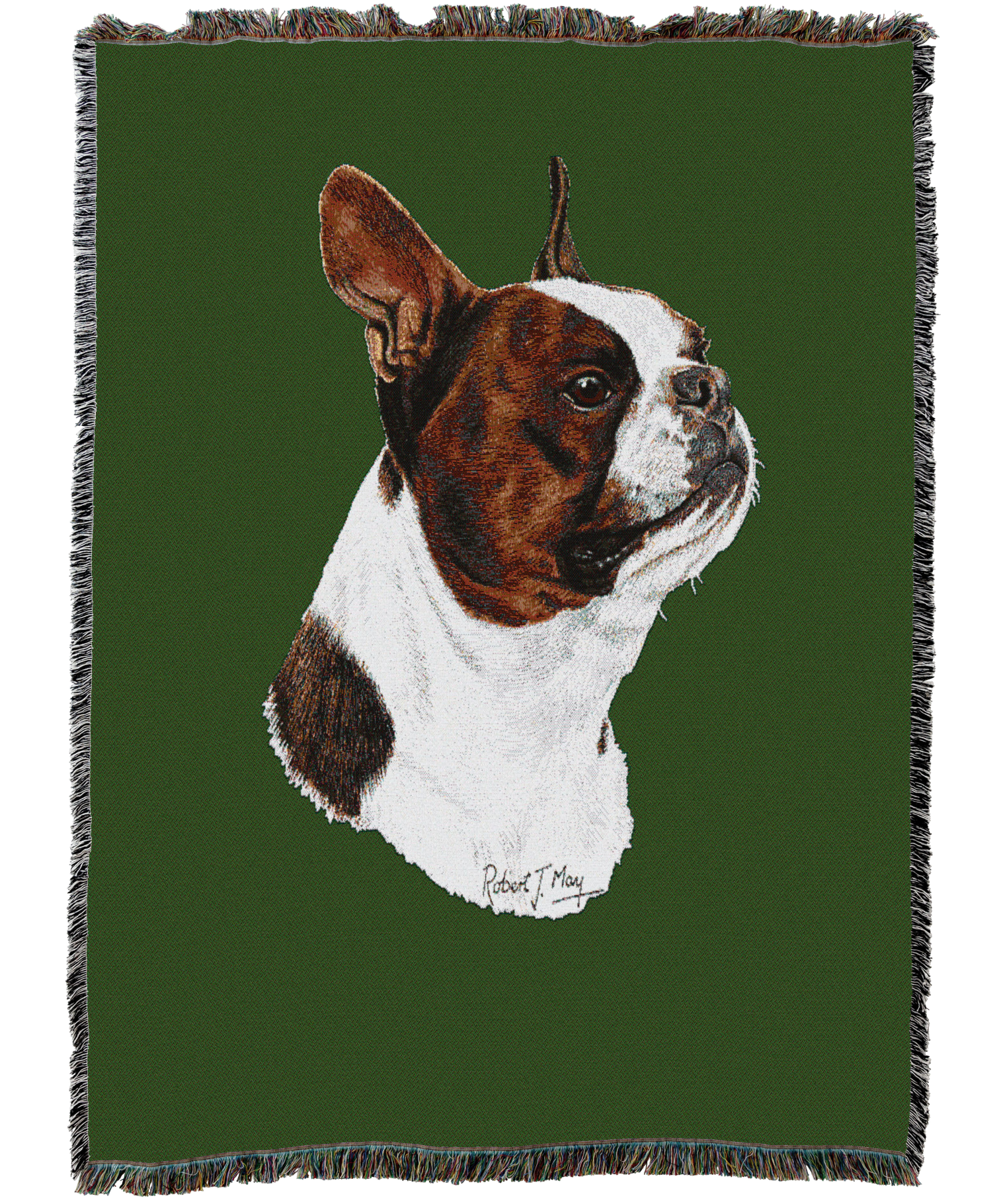 Boston Terrier Brown Blanket