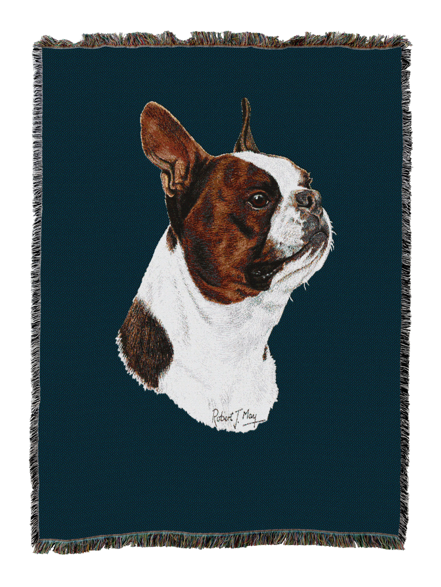 Boston Terrier Brown Blanket