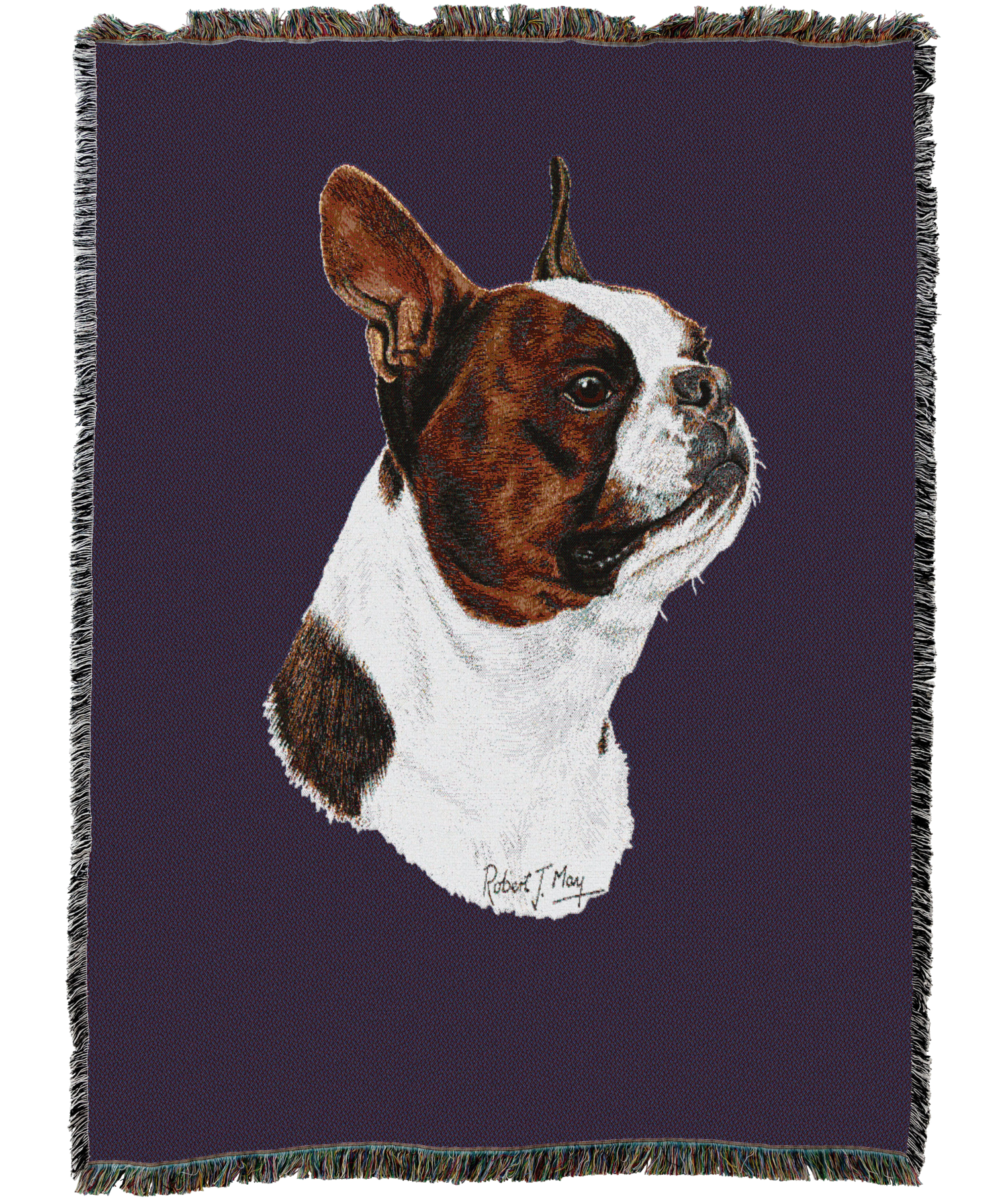 Boston Terrier Brown Blanket