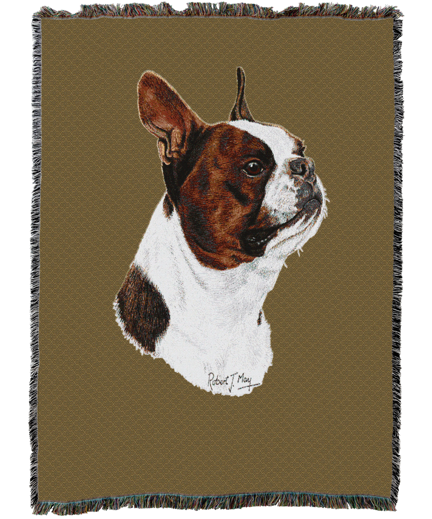 Boston Terrier Brown Blanket