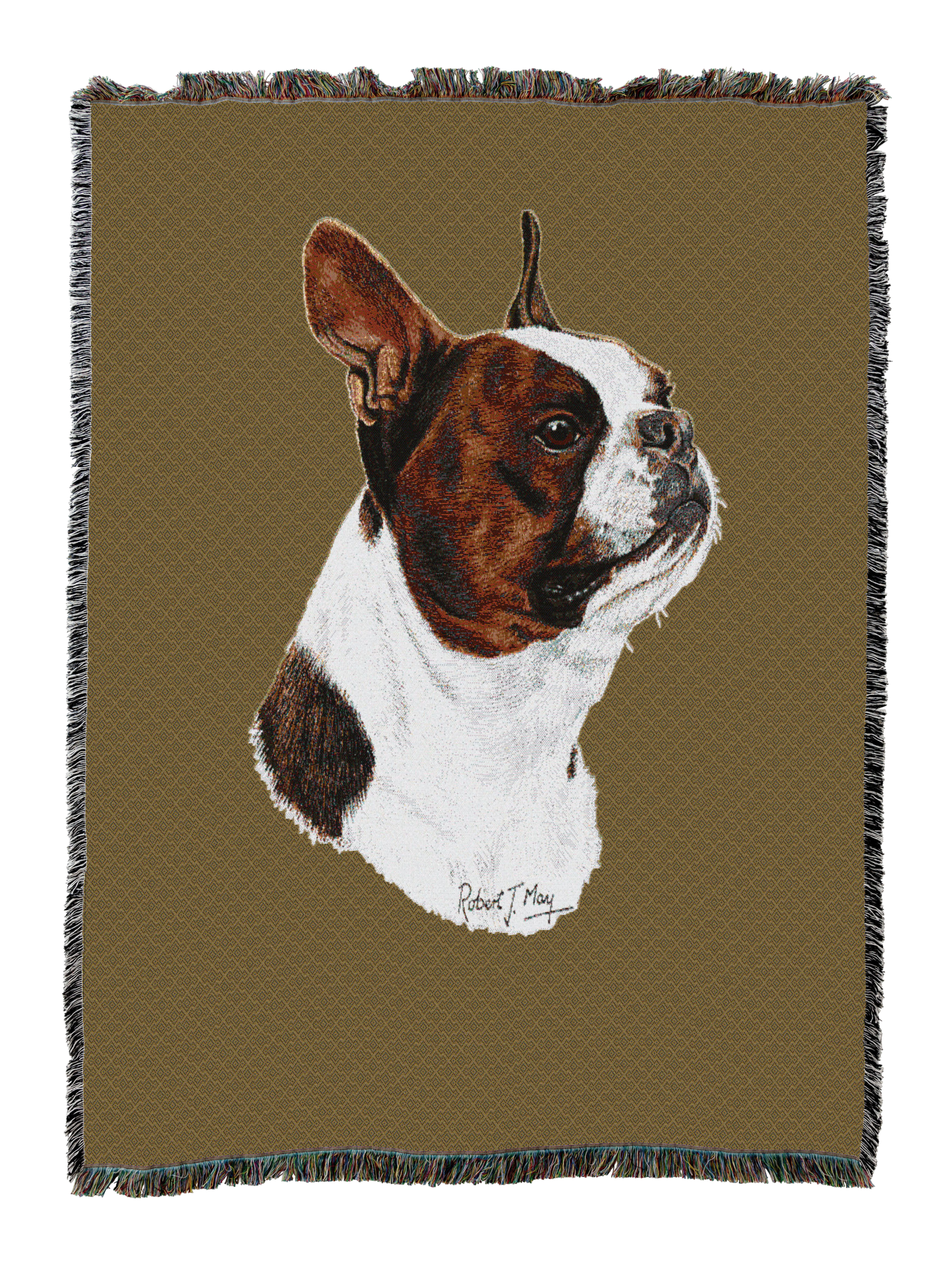 Boston Terrier Brown Blanket