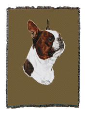 Boston Terrier Brown Blanket