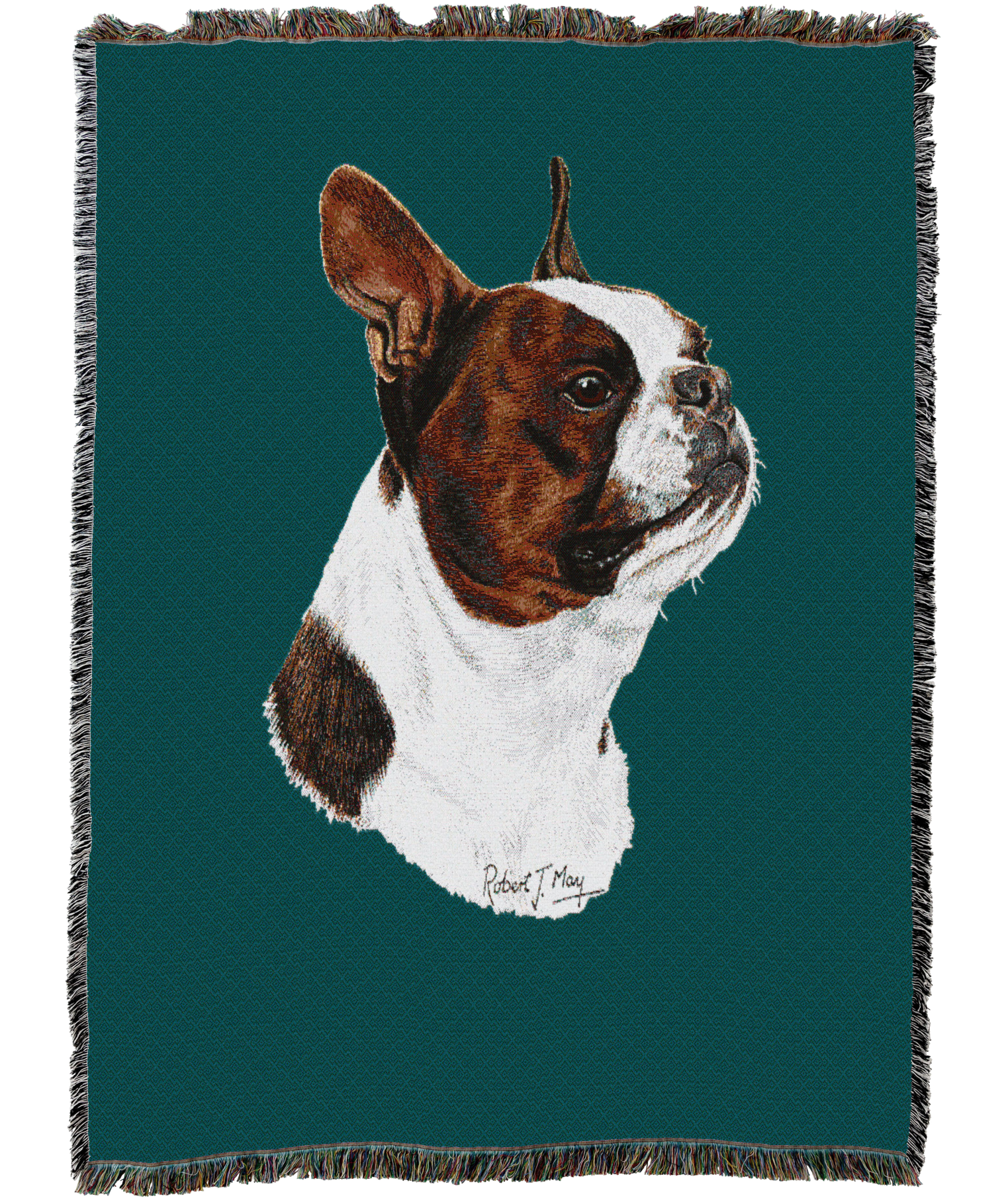 Boston Terrier Brown Blanket