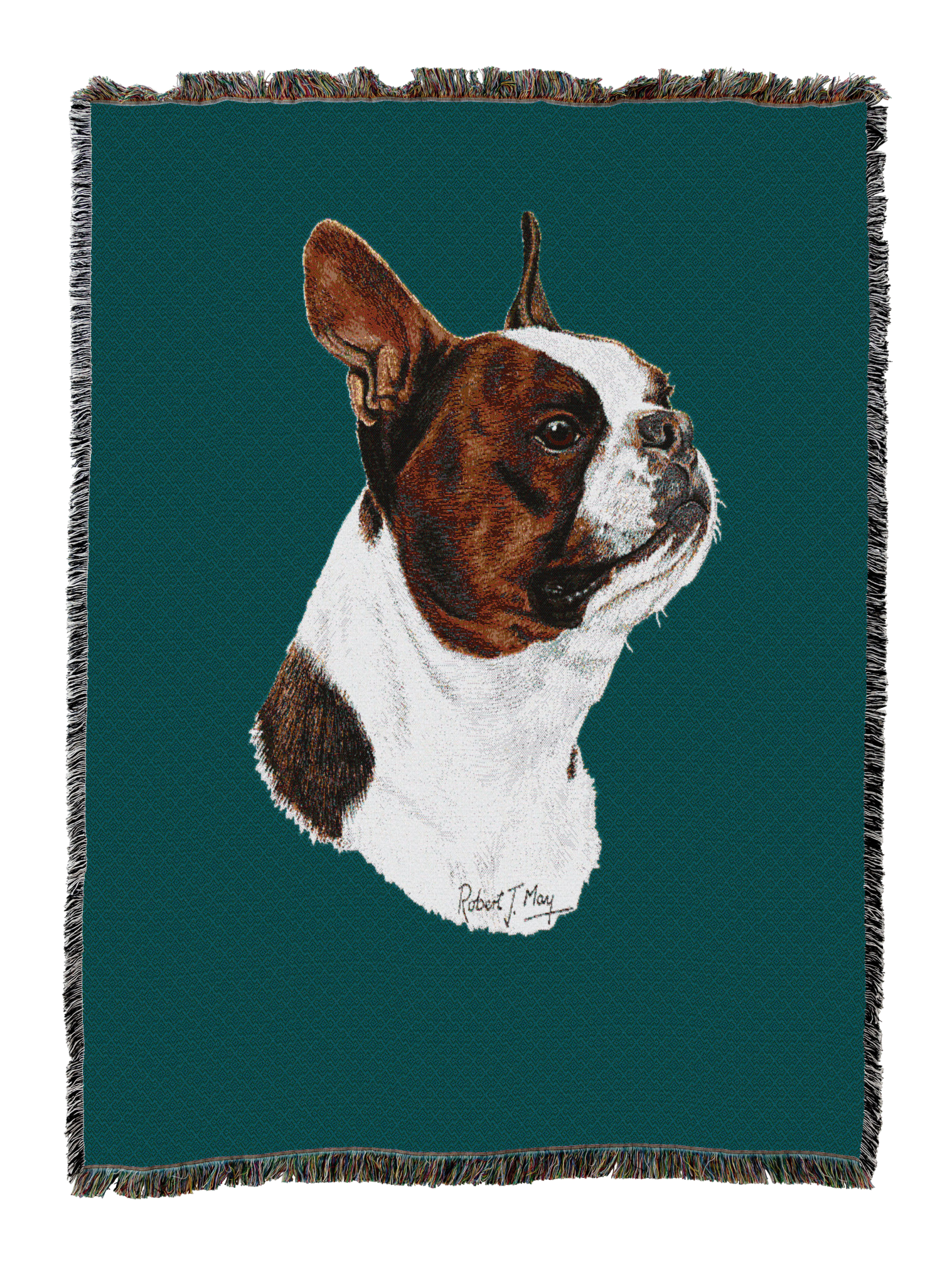 Boston Terrier Brown Blanket